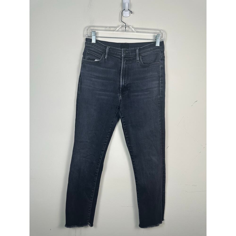 Mother Rascal Ankle Snippet Jeans Women 29‎ Black Excellent High Waisted Denim